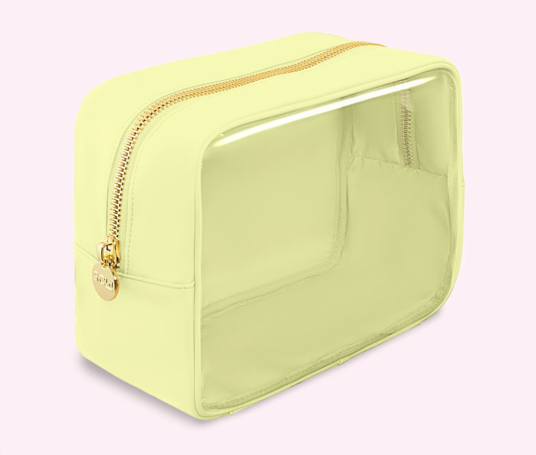 CLEAR FRONT LARGE POUCH - BANANA