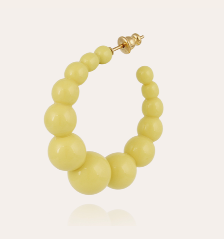 ANDY PETITE ACETATE HOOPS YELLOW