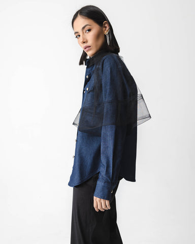 MANUELA DENIM / TULLE TOP/JACKET