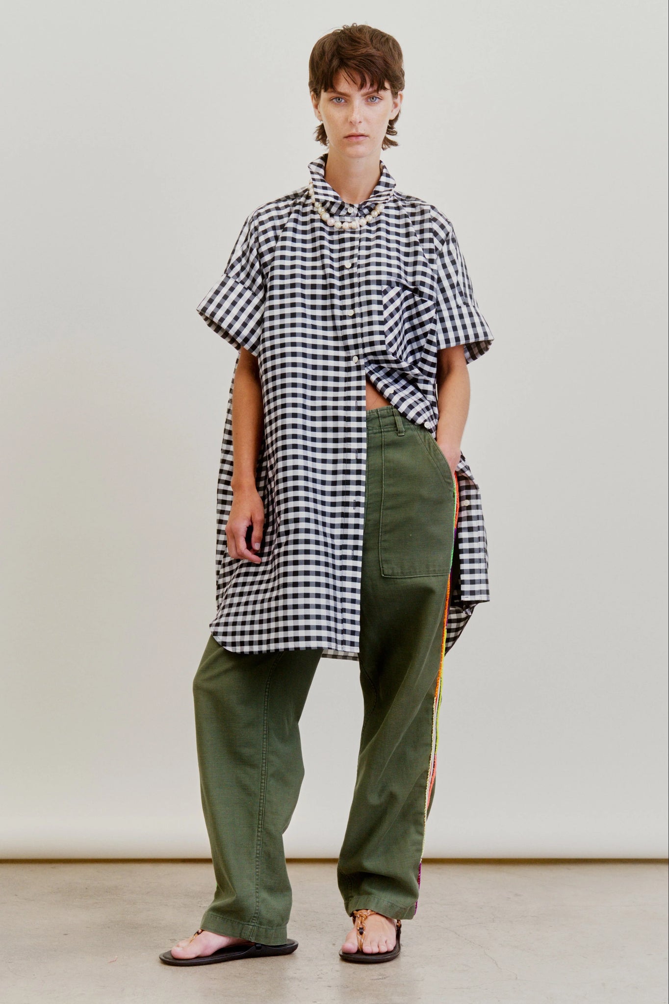 BELLINI DRESS IN GINGHAM TAFFETA- BLACK