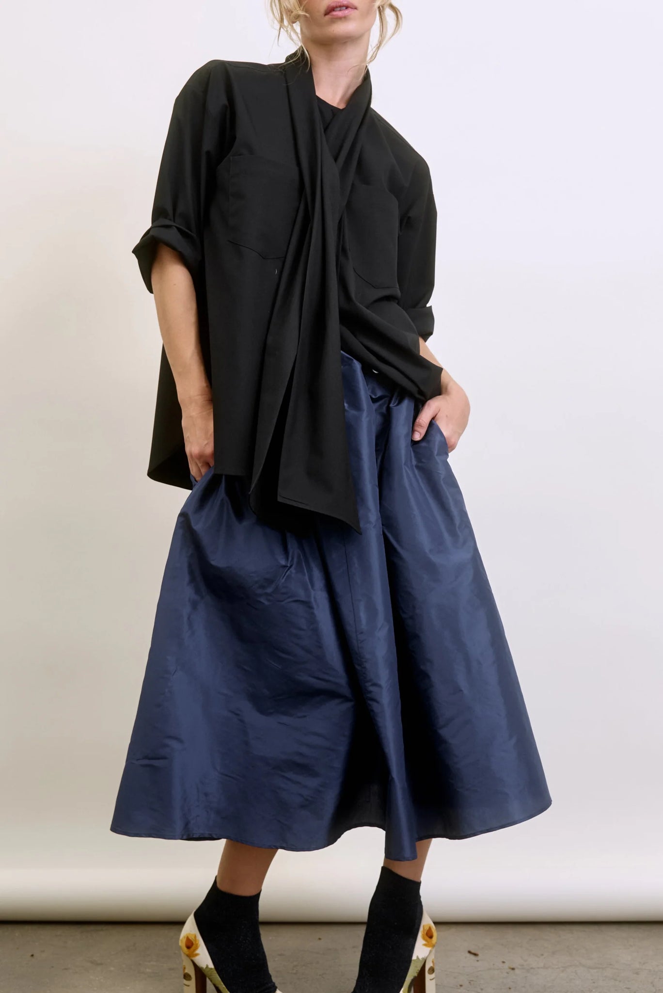 LE SKIRT TAFFETA BLUE