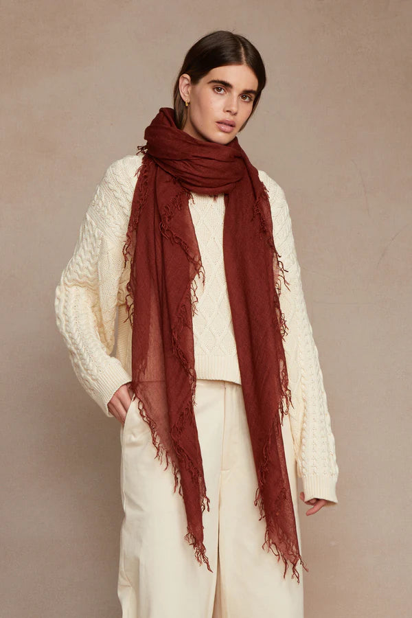 CASHMERE AND SILK SCARF CHIANTI