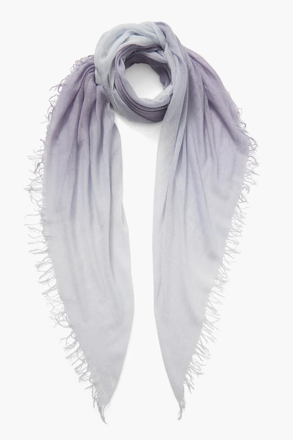 CASHMERE AND SILK SCARF BLUE GRANITE DIP DYED