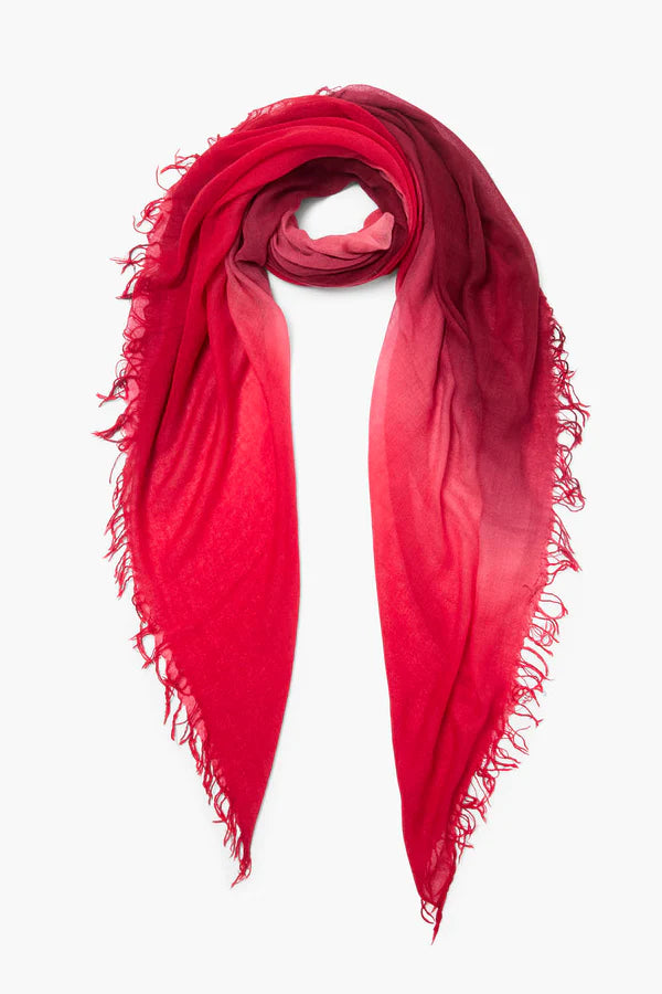 CASHMERE AND SILK SCARF LADY BUG DIP DYED