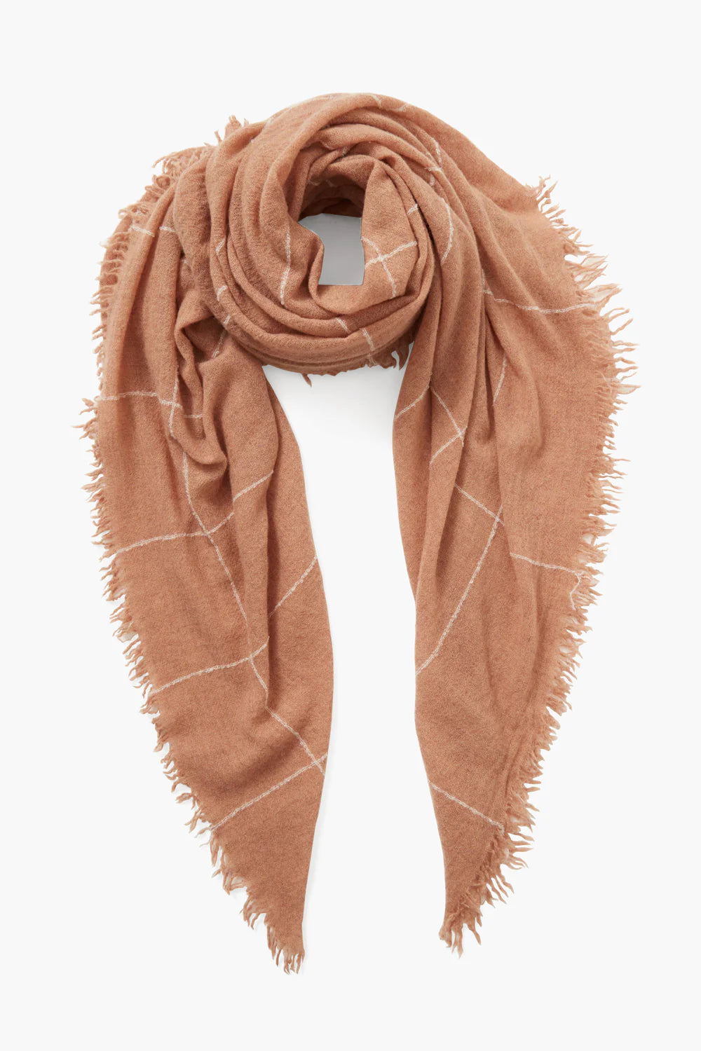 100% CASHMERE SCARF - EGRET WINDOWPANE