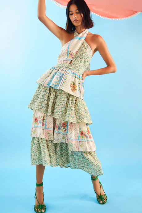 BERKLEY PATCHWORK HALTER DRESS Atelier Boutique BERKLEY PATCHWORK HALTER DRESS Atelier Boutique