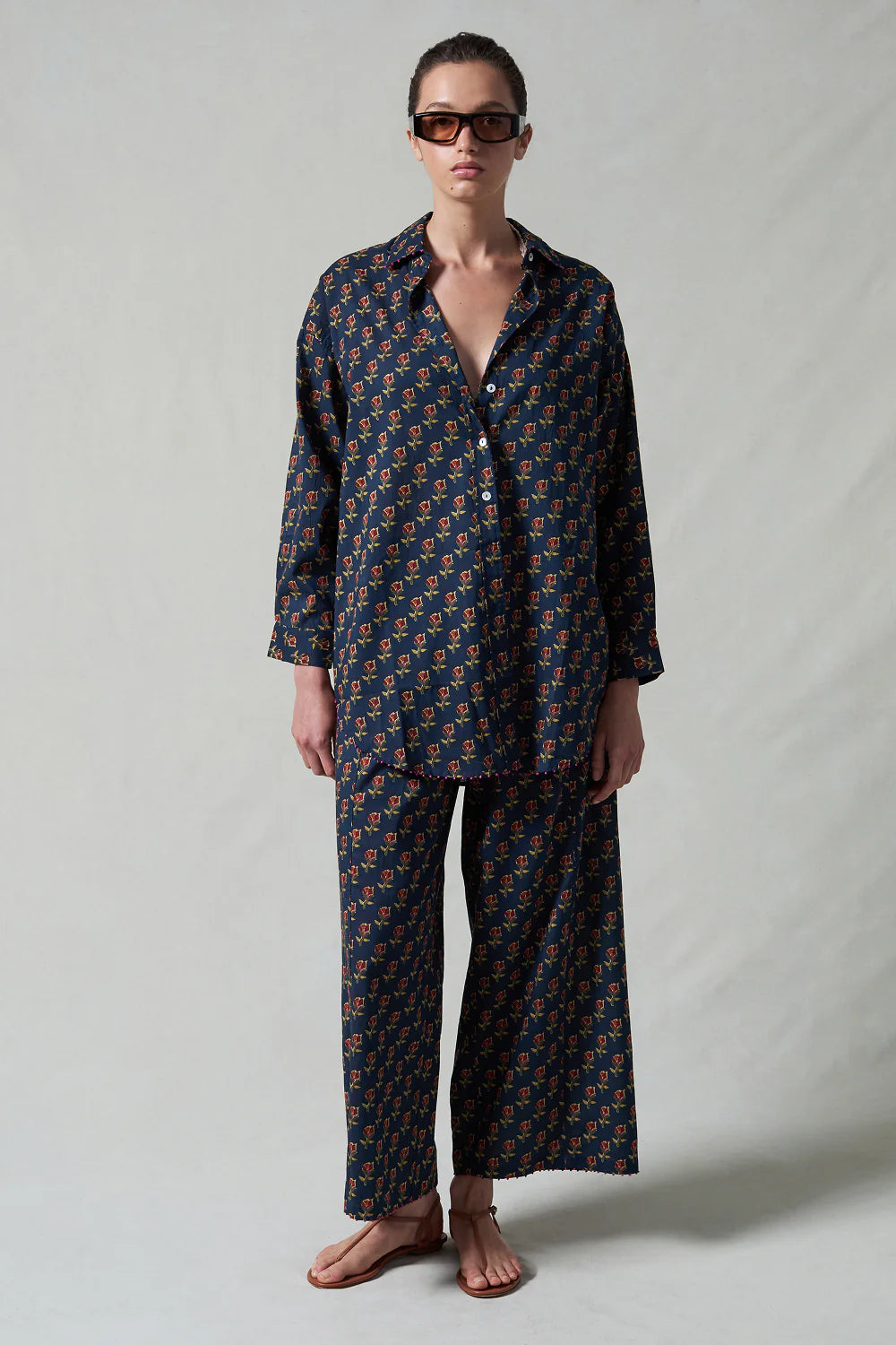 PJ PRINTED SET MIDNIGHT ROSE