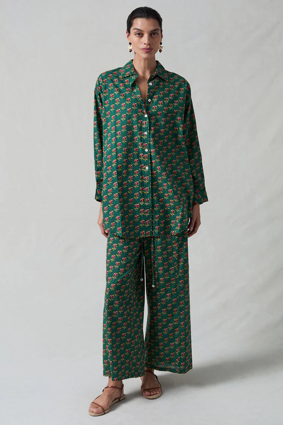ROSE PRINTED SET TEAL