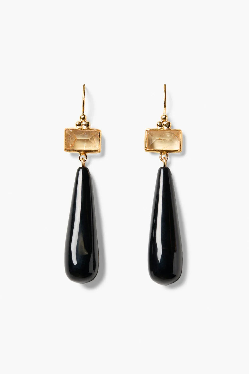 MESSINA EARRINGS BLACK AGATE