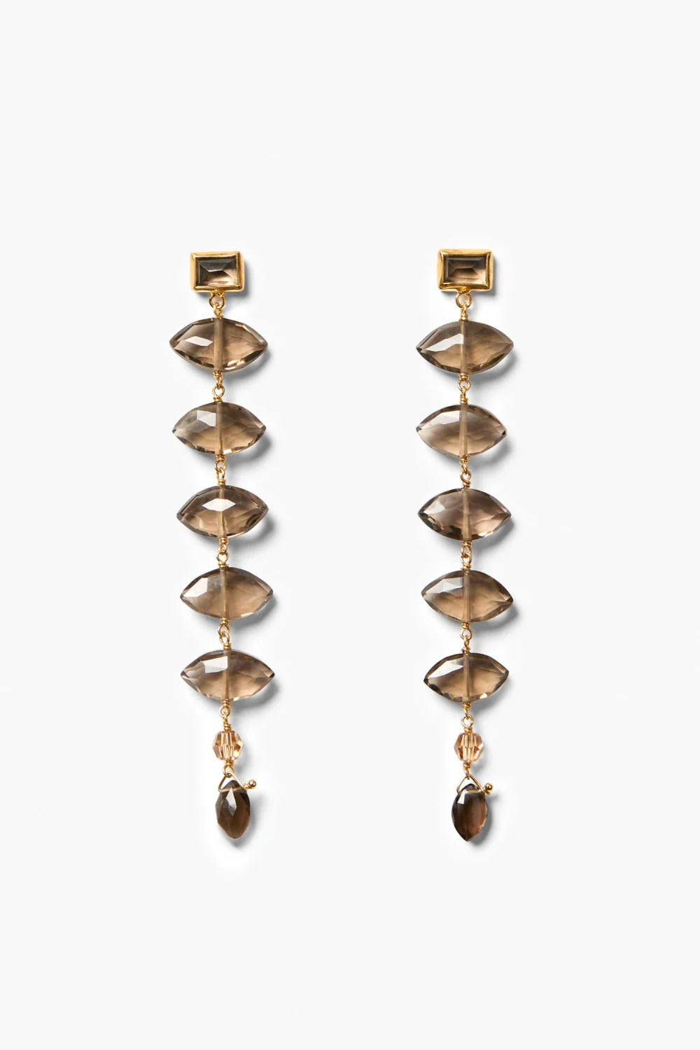 ISADORA EARRINGS IN SMOKY QUARTZ