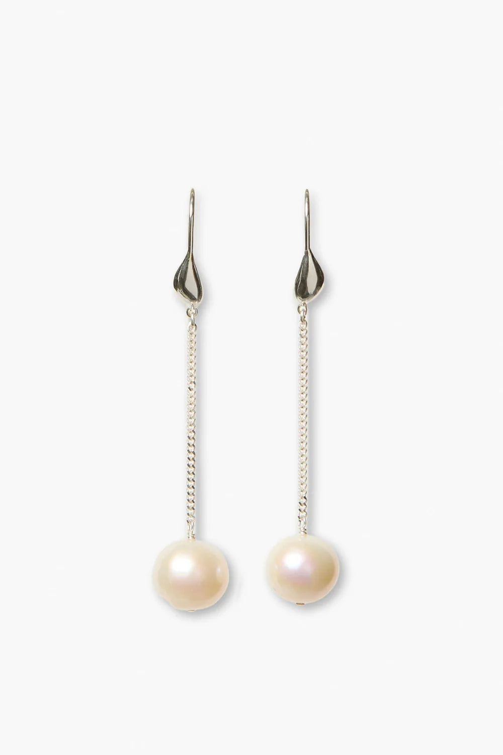 FLOATING PEARL EARRINGS SILVER