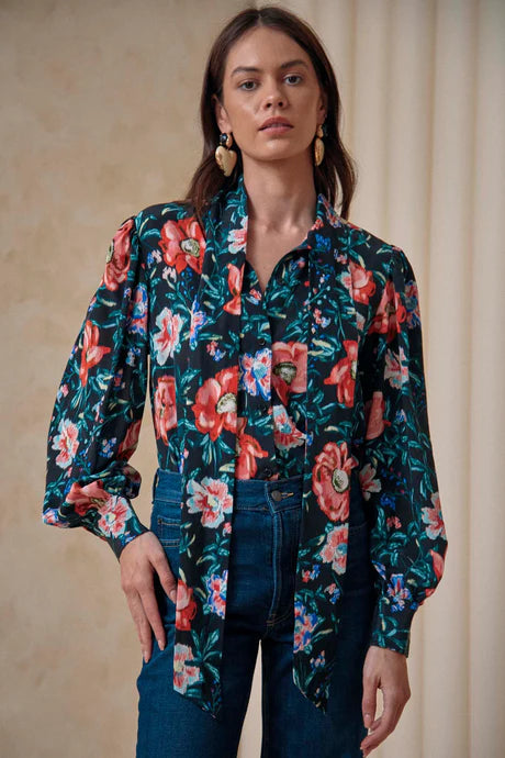 FINLEY BLOUSE - HOLIDAY FLORAL