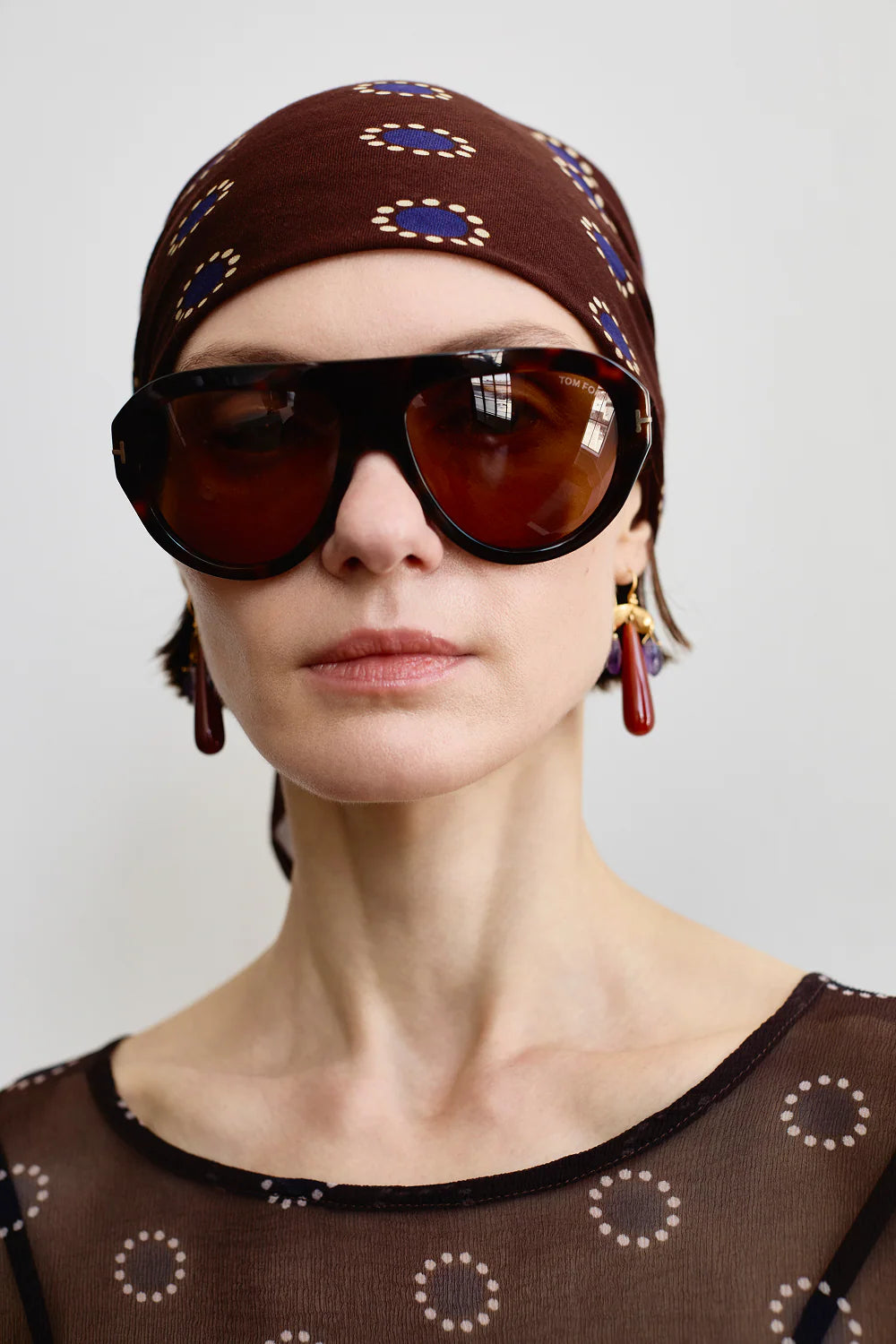 SUNDIAL DOT BANDANA CHOCOLATE