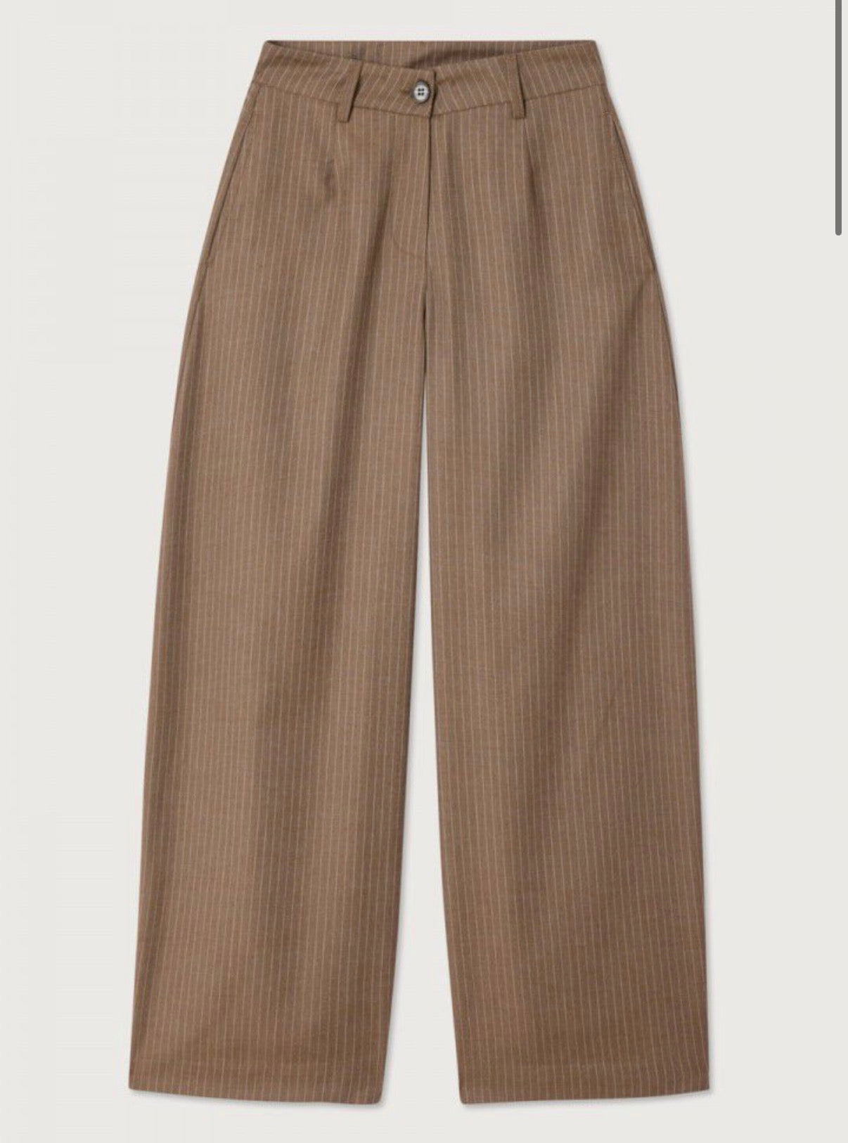 YROWAY STRIPED TROUSERS - ASH BROWN