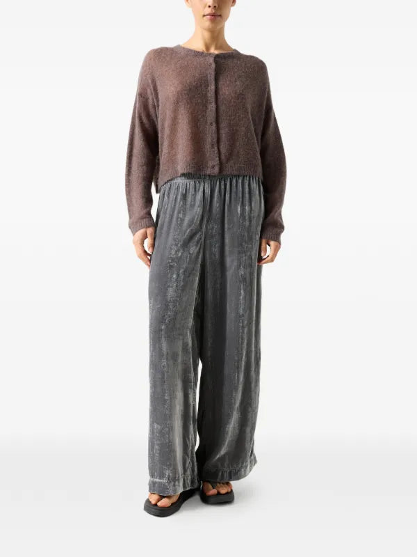 BUTTONED CREW NECK CARDIGAN