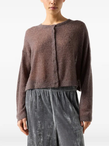 BUTTONED CREW NECK CARDIGAN