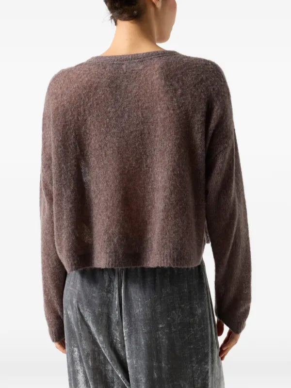 BUTTONED CREW NECK CARDIGAN