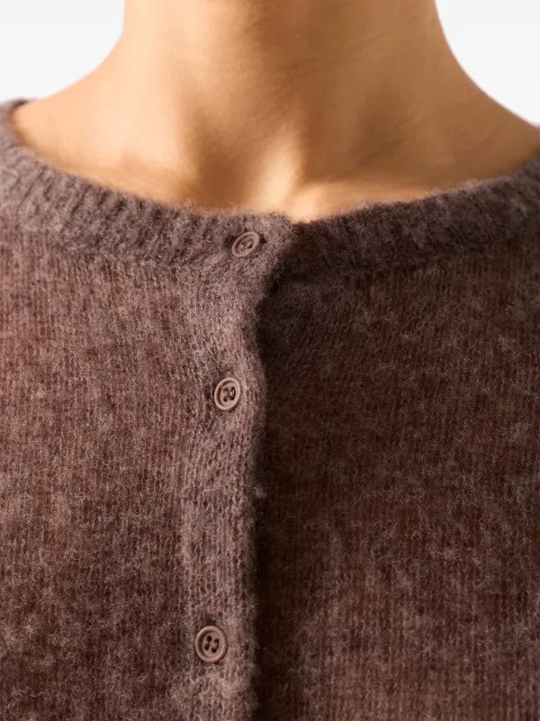 BUTTONED CREW NECK CARDIGAN