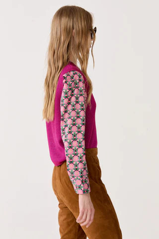 GLITTER KNITTED TOP - FUCHSIA