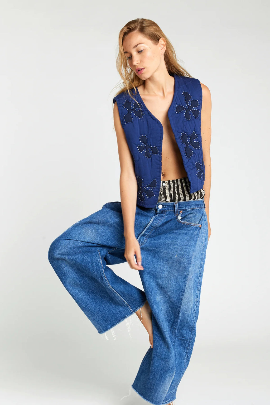 PATCHWORK BOLERO - INDIGO