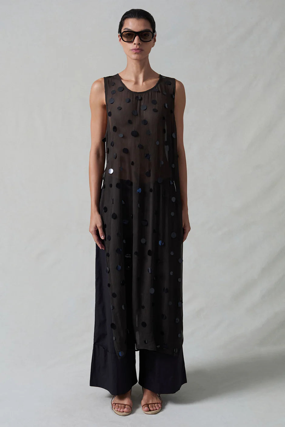 CHLOE SEQUIN TUNIC EARTH