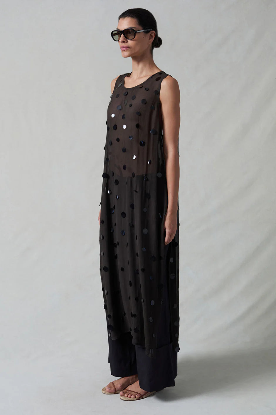 CHLOE SEQUIN TUNIC EARTH