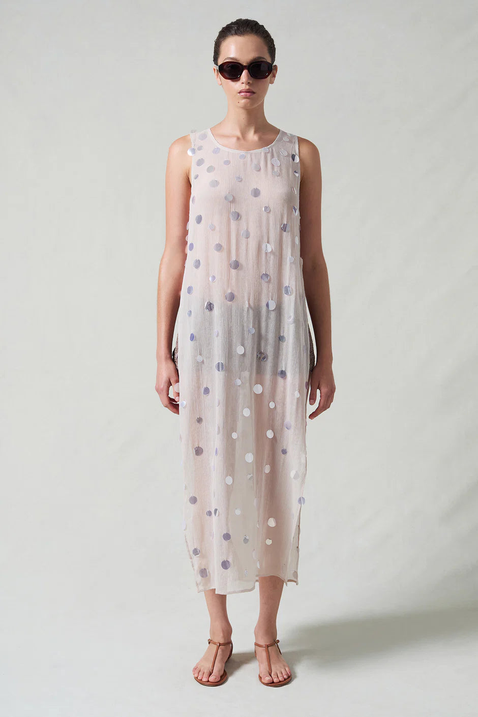 CHLOE SEQUIN TUNIC TAUPE