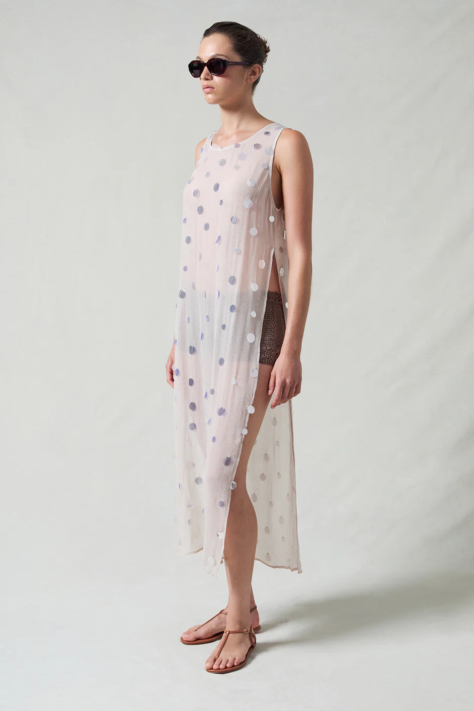 CHLOE SEQUIN TUNIC TAUPE