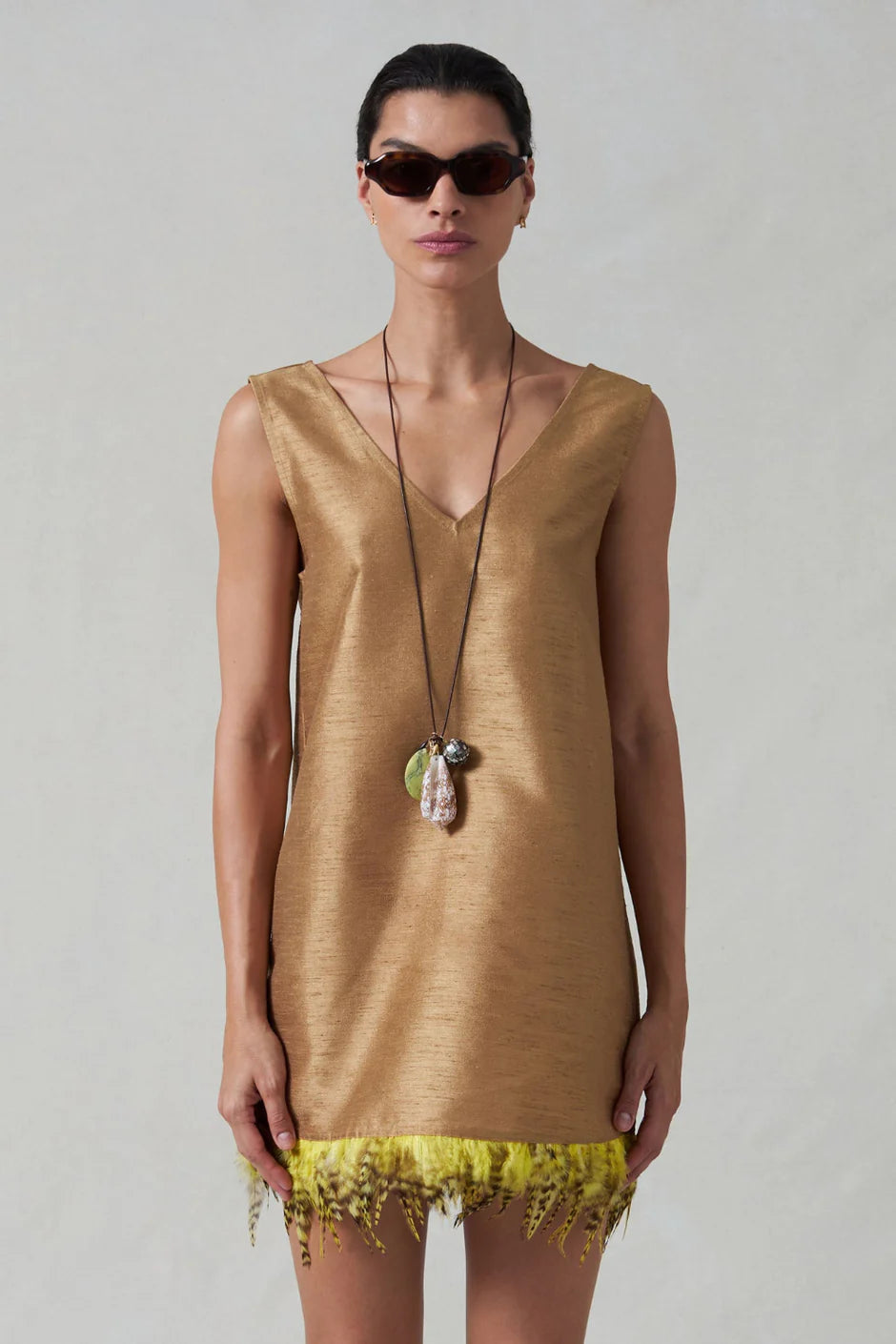 DUPION FEATHER TUNIC