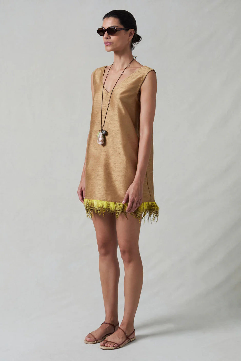 DUPION FEATHER TUNIC
