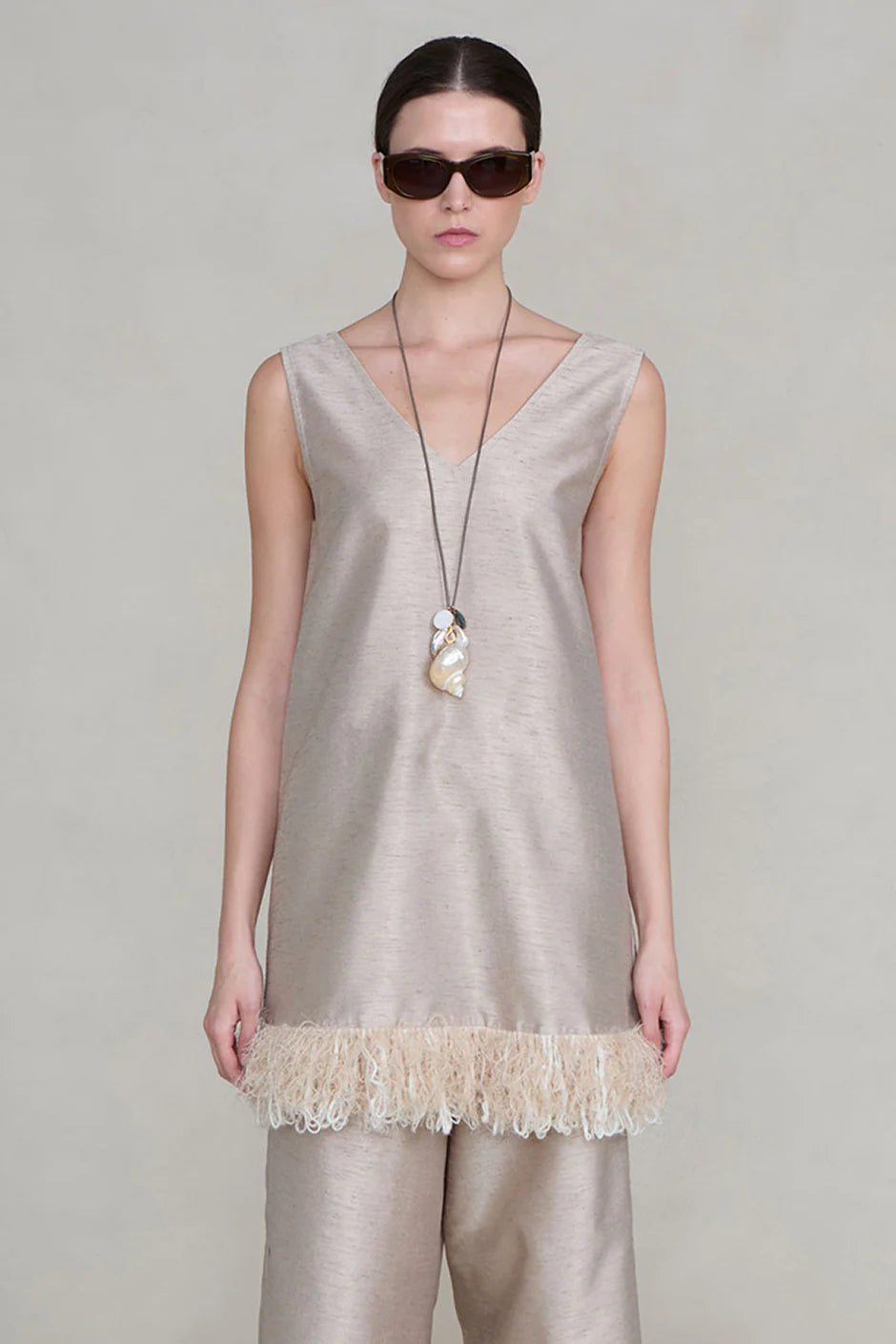 TANGLED YARN DUPIONI TUNIC