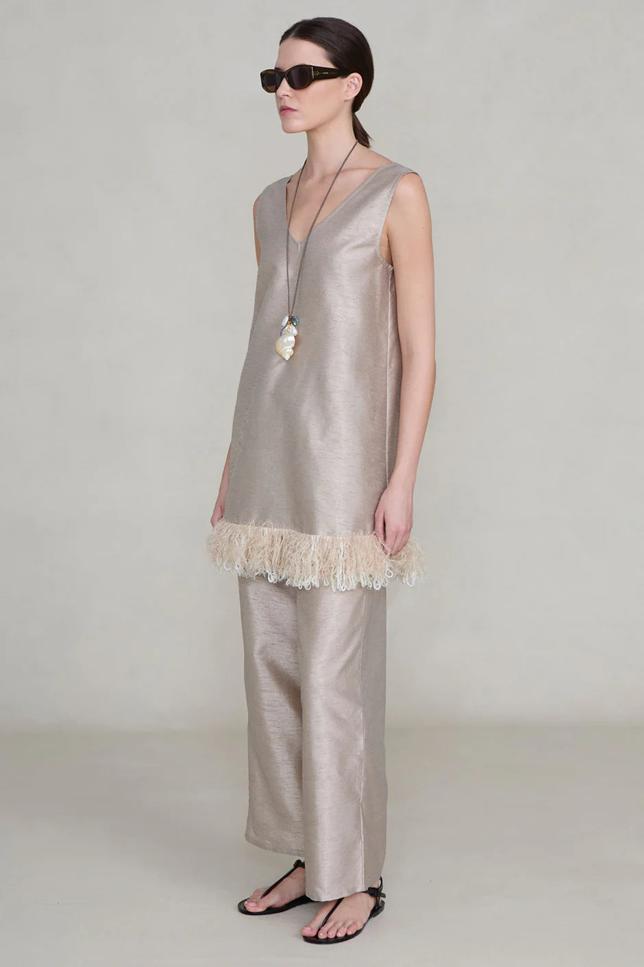 TANGLED YARN DUPIONI TUNIC