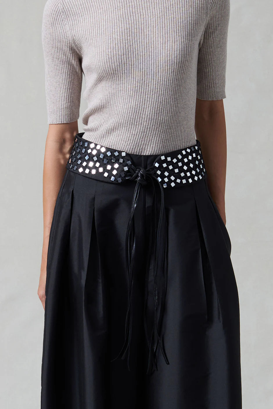 ULTRA WIDE WAIST MIRROR BELT