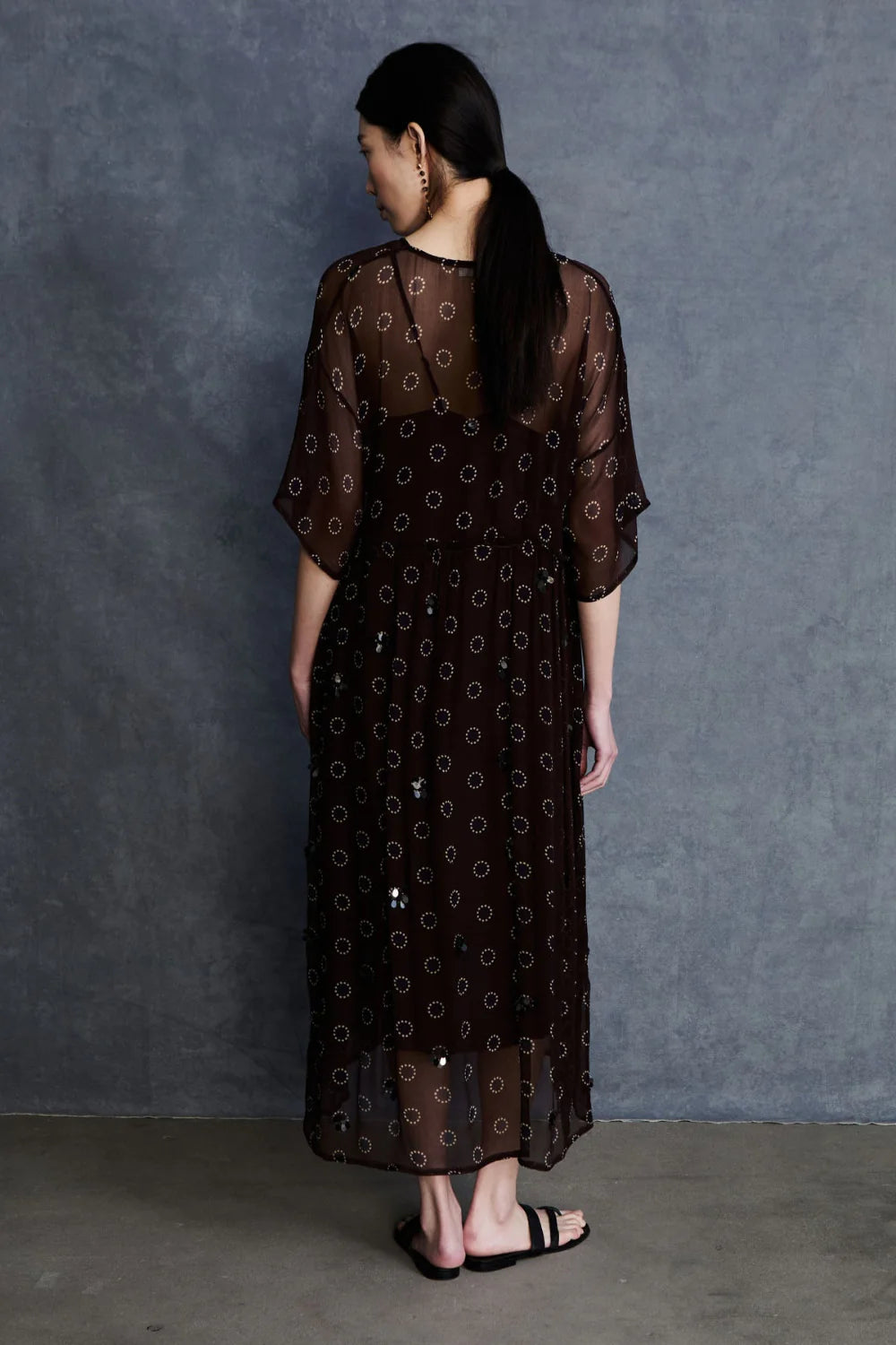 OLIVIA SILK CHIFFON CHOCOLATE