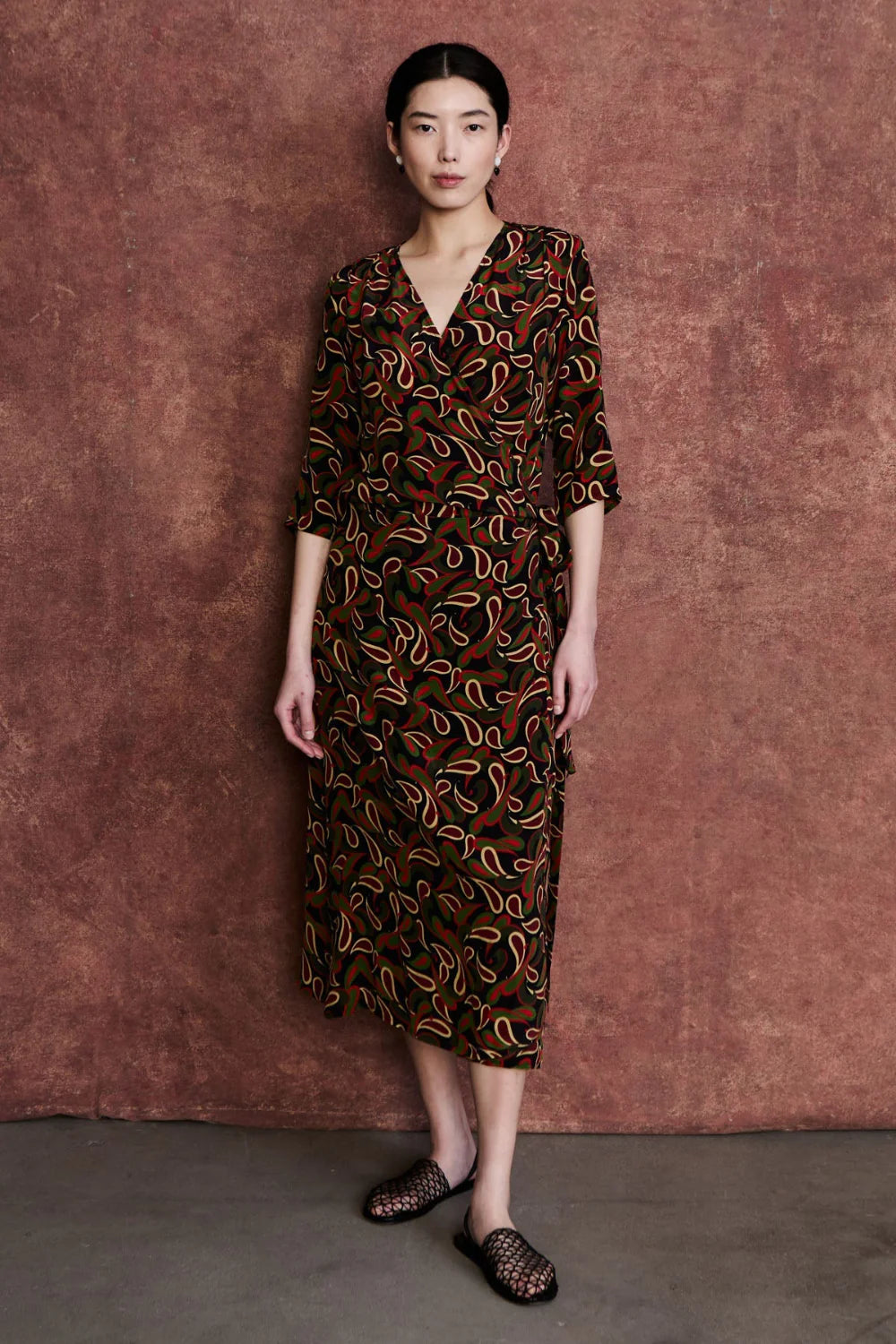 THE SILK WRAP DRESS IN CHILLI PEPPER