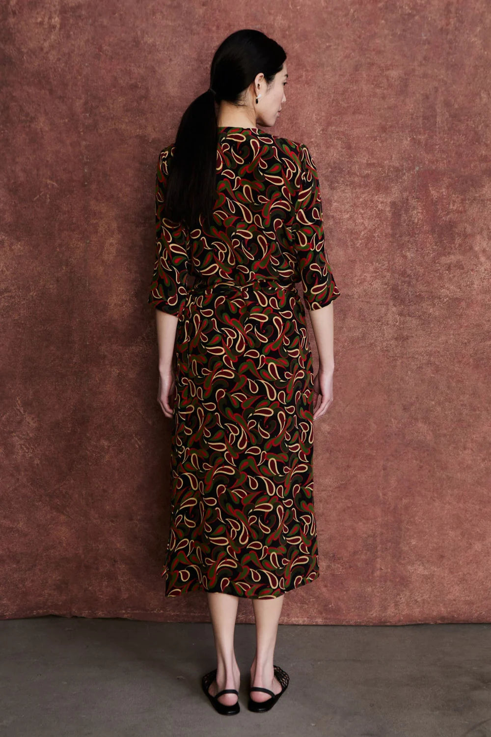 THE SILK WRAP DRESS IN CHILLI PEPPER