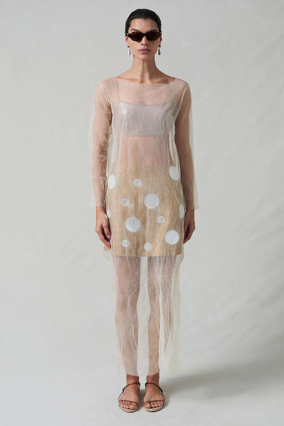 MESH CRINKLE OVERLAY - IVORY