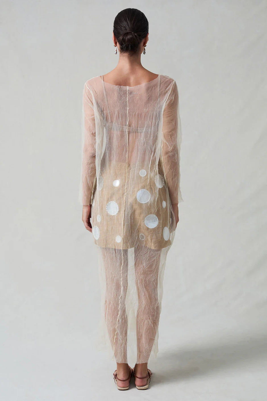 MESH CRINKLE OVERLAY - IVORY