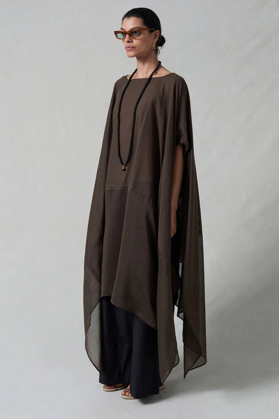 HIGH LOW COTTON SILK CAFTAN