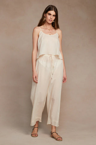 LANA DRAWSTRING PANT ANTIQUE WHITE