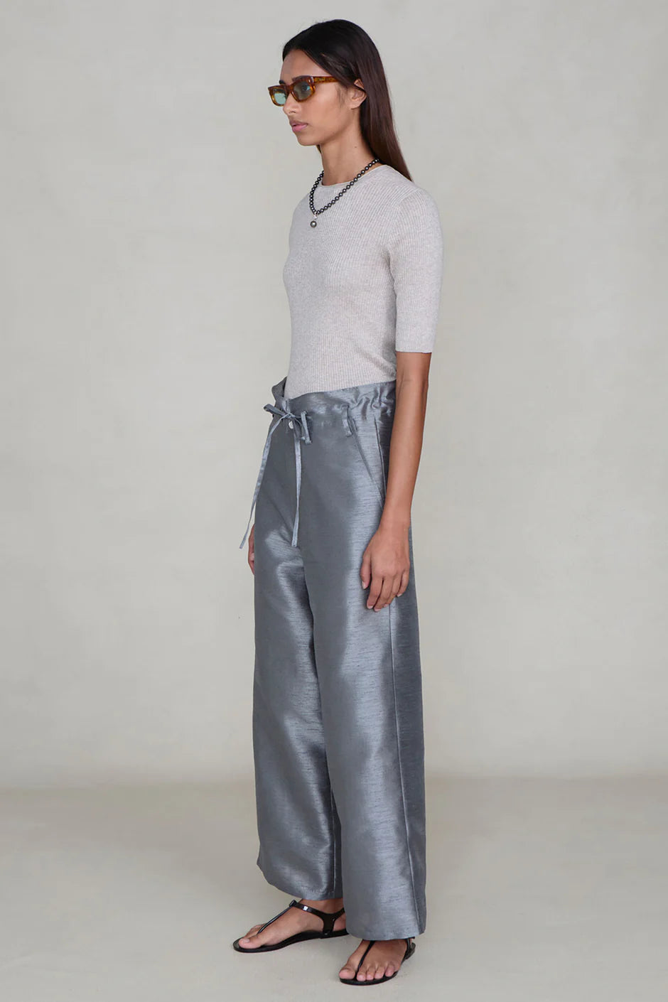 TECHNO TAFFETA STRAIGHT PANT STEEL