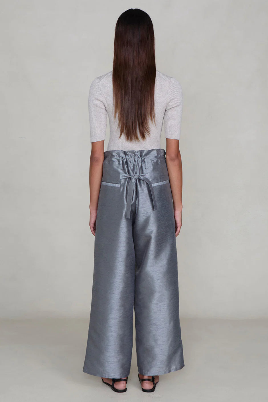 TECHNO TAFFETA STRAIGHT PANT STEEL