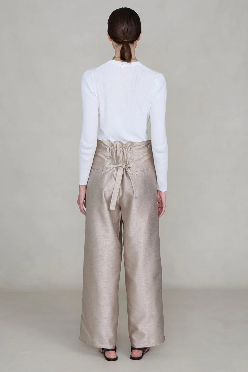 TECHNO TAFFETA STRAIGHT PANT TAUPE