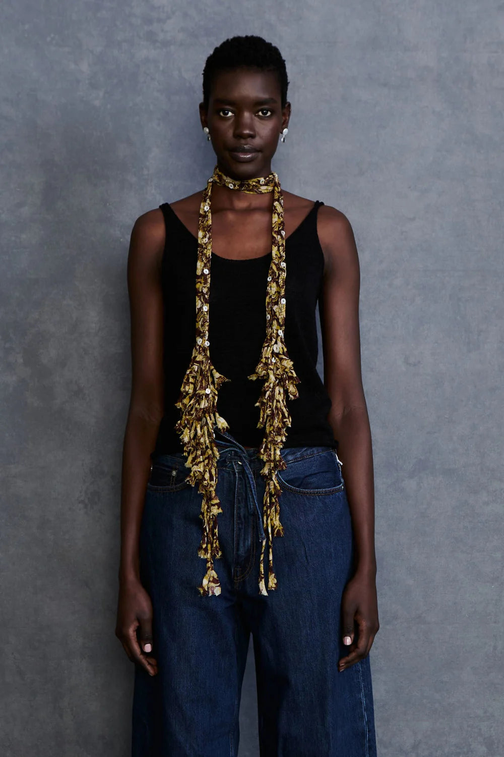 SKINNY SCARF- CABERNET FLORAL