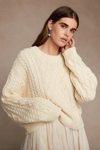 GEORGINA SWEATER - ANTIQUE WHITE