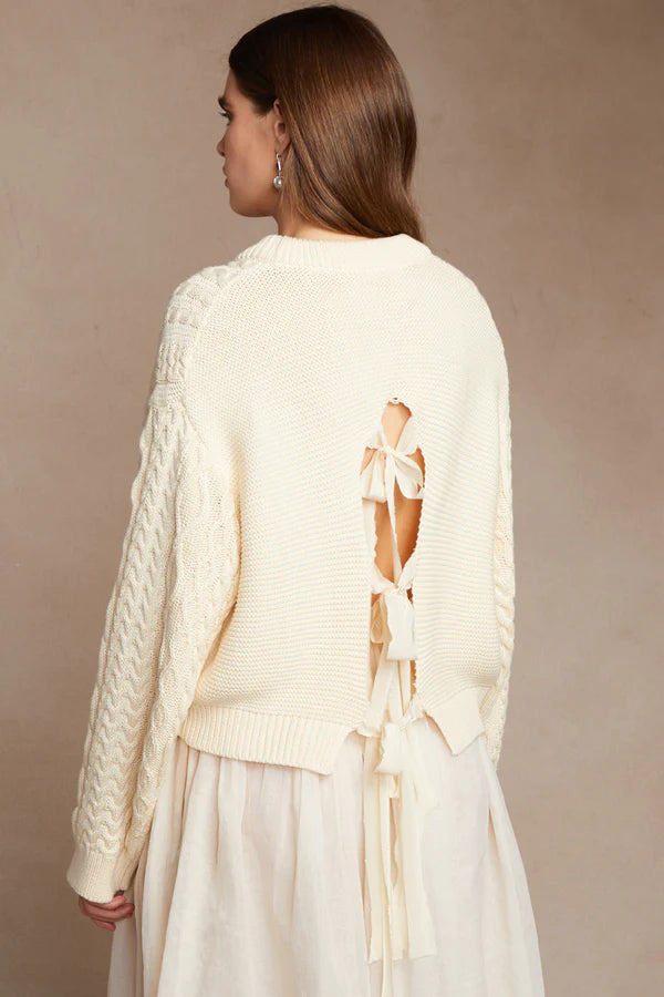 GEORGINA SWEATER - ANTIQUE WHITE