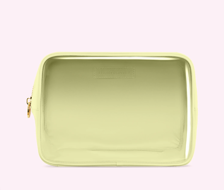 CLEAR FRONT LARGE POUCH - BANANA