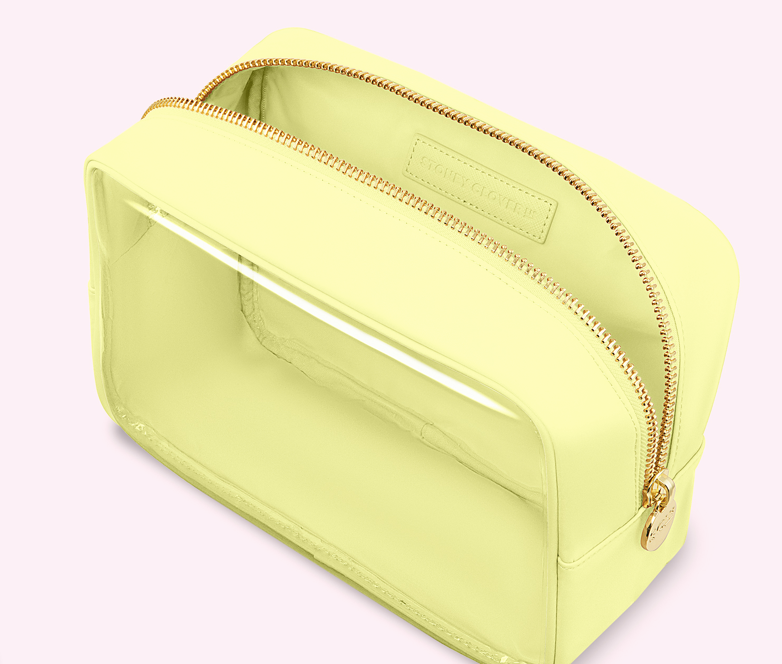 CLEAR FRONT LARGE POUCH - BANANA