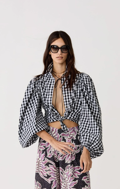 SAMBA POPLIN TOP - VICHY CHECKS