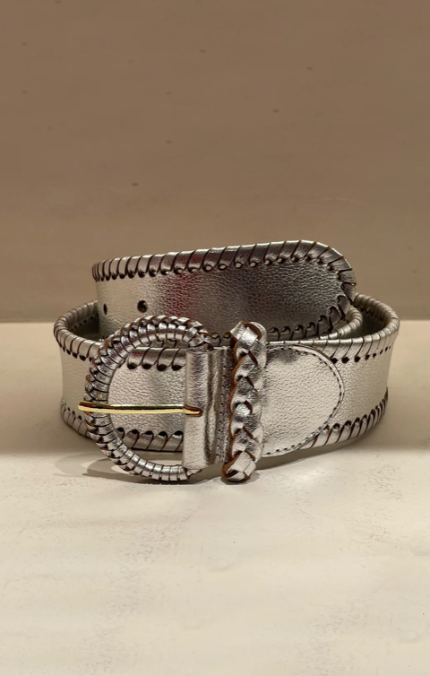 METALLIC LEATHER BELT